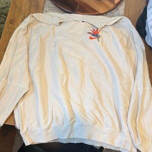 Nike Beige Sweatshirt with Embroidered Logo